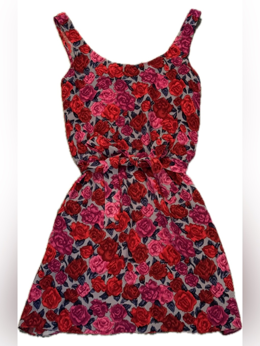 Anlo Pink and Red Floral Women’s Dress